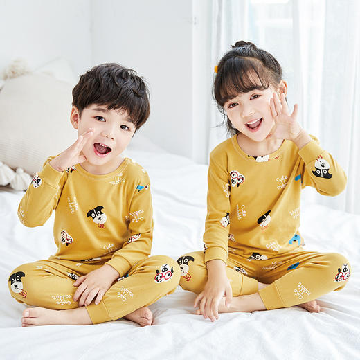 【甄选新疆长绒棉 透气舒适无束缚】儿童内衣套装纯棉宝宝长袖睡衣保暖秋衣秋裤男女中大童家居 服童装 商品图7