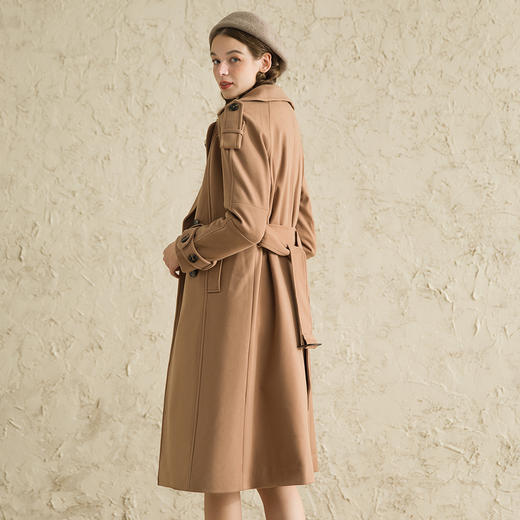 Famecoco范可儿大衣中长款收腰双排扣毛呢外套D178AC300 商品图1