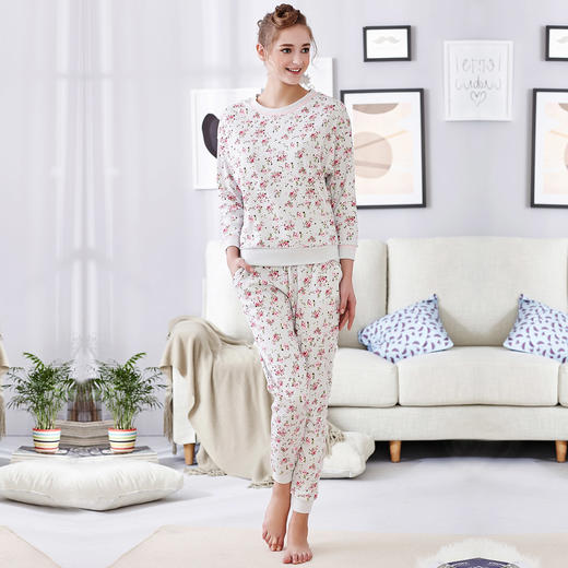【断码特价】爱帝女式套头长袖印花休闲套装 商品图1