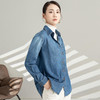 复古港味牛仔衬衫外套女秋冬百搭设计感小众长袖宽松衬衣别致上衣XG-62069 商品缩略图2