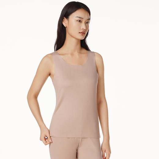 都市丽人轻暖5至15度女士薄款保暖背心阳离子罗纹绒薄单件背心保暖衣LW2FA1 商品图1