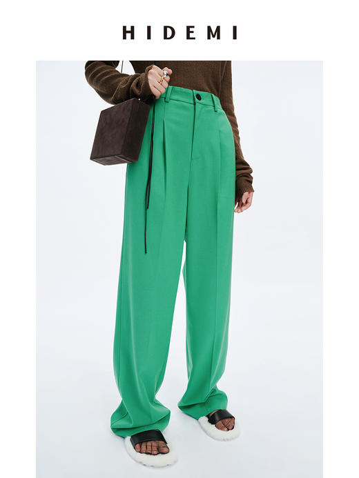 HIDEMI 浪漫冬日亮色系厚款阔腿裤 商品图6