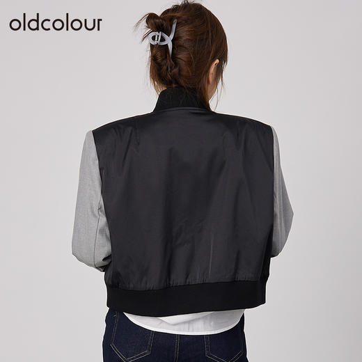 oldcolour2021秋商场同款垫肩气场拉链开衫休闲夹克外套N32041218 商品图3