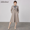 oldcolour2021秋商场同款纯色高腰显瘦气质连衣裙N32103249 商品缩略图1