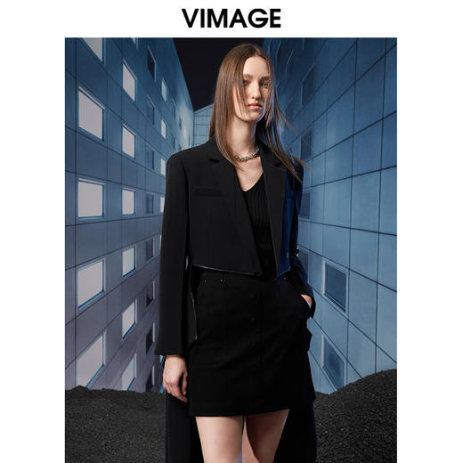 VIMAGE纬漫纪秋季新款时尚个性帅气可拆卸风衣外套V1804412 商品图2