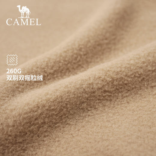CAMEL骆驼户外女半开胸抓绒衣2022春秋摇粒绒内胆卫衣颗粒绒外套 AA32263618 商品图4