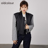 oldcolour2021秋商场同款垫肩气场拉链开衫休闲夹克外套N32041218 商品缩略图0
