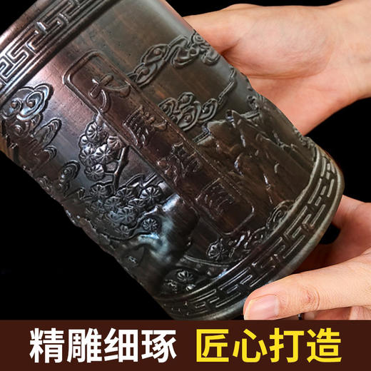 华喜好物 新疆库尔班手工坊科克亚.手工笔筒 商品图4