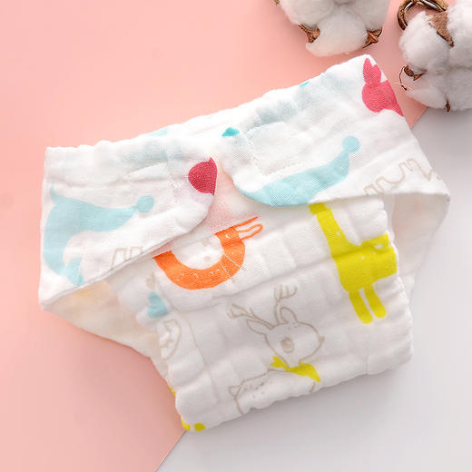 【一体式尿布 吸水防漏 穿脱方便】纯棉尿布裤卡通印花尿布立体防侧漏防水尿布裤婴幼儿宝宝纱布尿布 商品图7