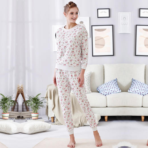 【断码特价】爱帝女式套头长袖印花休闲套装 商品图3