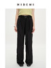 HIDEMI极简可拆卸腰带设计感阔腿裤 黑色/橘棕拿铁 商品缩略图1