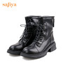 【春节不打烊】Safiya/索菲娅 2022冬季新款秋冬圆头后拉链系带百搭短靴 SF24116038 商品缩略图2