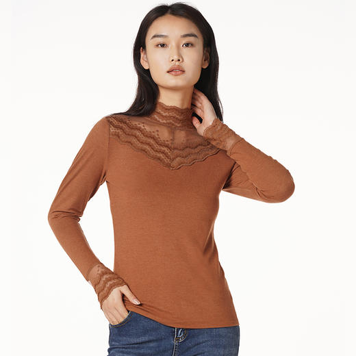 都市丽人轻暖5至15度女士发热纤维单件巴素兰发热绒薄单件上衣保暖衣LW25A2 商品图0