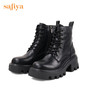 【春节不打烊】Safiya/索菲娅2022冬季新款短靴英伦风厚底高帮工装机车马丁靴女 SF24116070 商品缩略图9