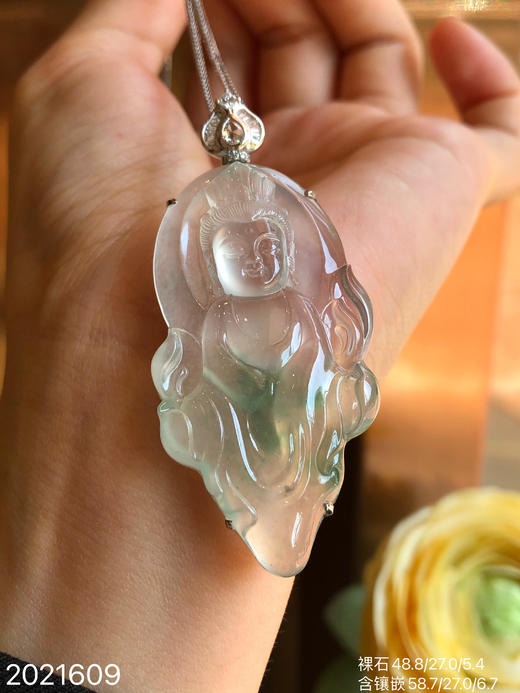 2021609，高冰飘翠观音吊坠，49999 商品图8