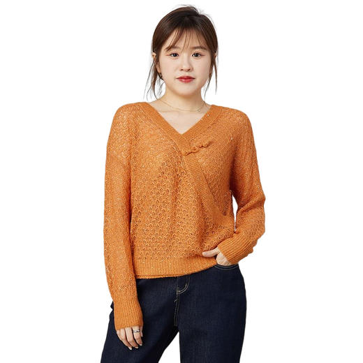 oldcolour2021秋商场同款气质甜美宽松简约针织衫女N32052234 商品图4