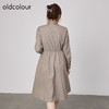 oldcolour2021秋商场同款纯色高腰显瘦气质连衣裙N32103249 商品缩略图2