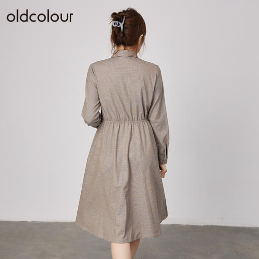 oldcolour2021秋商场同款纯色高腰显瘦气质连衣裙N32103249 商品图2