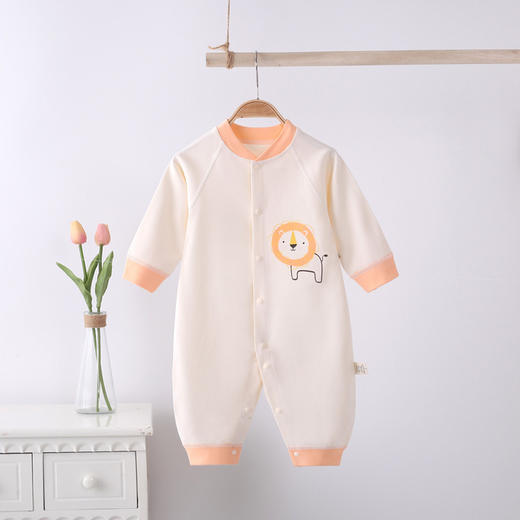【无骨裸穿 平滑舒适】宝宝秋季衣服新生儿A类全棉婴儿连体衣秋装长袖爬服幼童爬服 商品图2