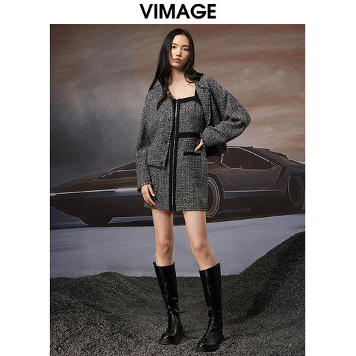 VIMAGE纬漫纪秋季新款显瘦洋气吊带连衣裙V1807424 商品图1