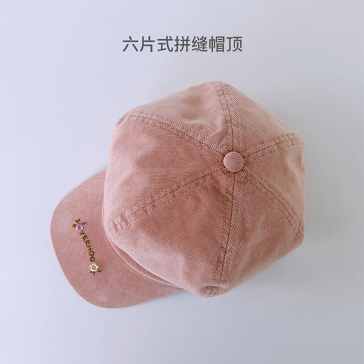 英氏儿童帽子秋冬季款女童太阳帽灯芯绒保暖遮阳帽 商品图1