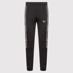 EMPORIO ARMANI EA7 阿玛尼 男士棉质字母徽标印花休闲运动裤 黑色 6LPP76 PJ05Z 1200