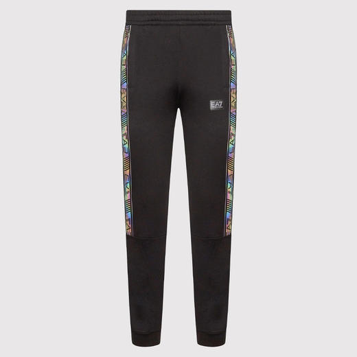 EMPORIO ARMANI EA7 阿玛尼 男士棉质字母徽标印花休闲运动裤 黑色 6LPP76 PJ05Z 1200 商品图0