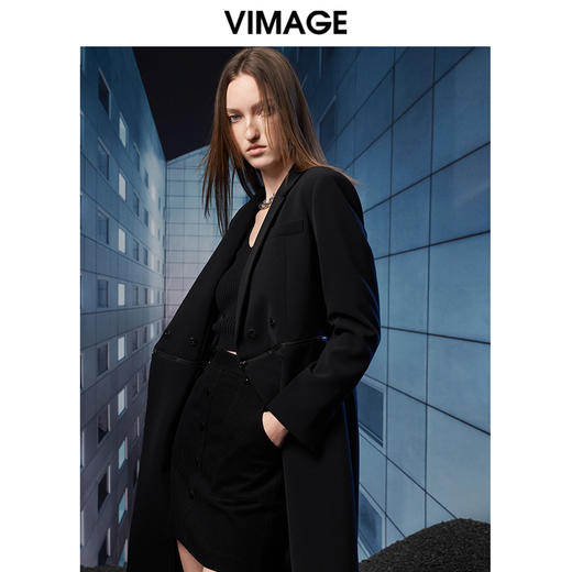 VIMAGE纬漫纪秋季新款时尚个性帅气可拆卸风衣外套V1804412 商品图3