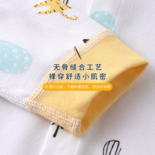 【无骨裸穿 平滑舒适】宝宝秋季衣服新生儿A类全棉婴儿连体衣秋装长袖爬服幼童爬服 商品图3