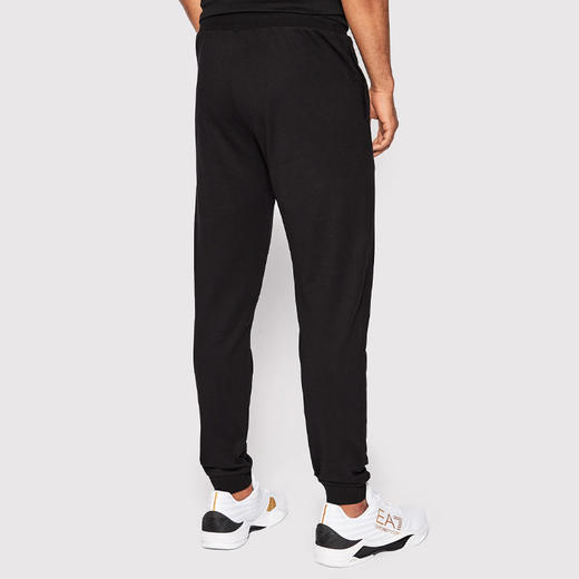 EMPORIO ARMANI EA7 阿玛尼 男士棉质字母徽标印花休闲运动裤 黑色 6LPP73 PJ05Z 1200 商品图2