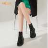 【春节不打烊】Safiya/索菲娅  马丁靴2022冬季新潮英伦风厚底增高侧拉链机车皮靴 SF24116023 商品缩略图5
