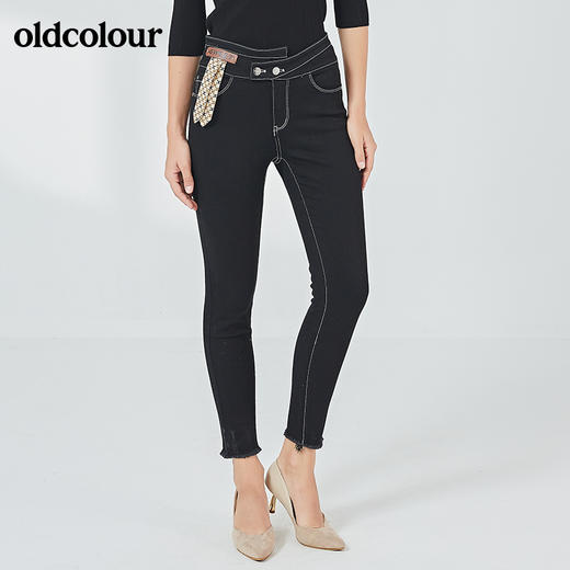 oldcolour2021秋季商场同款时尚显瘦水洗牛仔裤女N32113201 商品图2