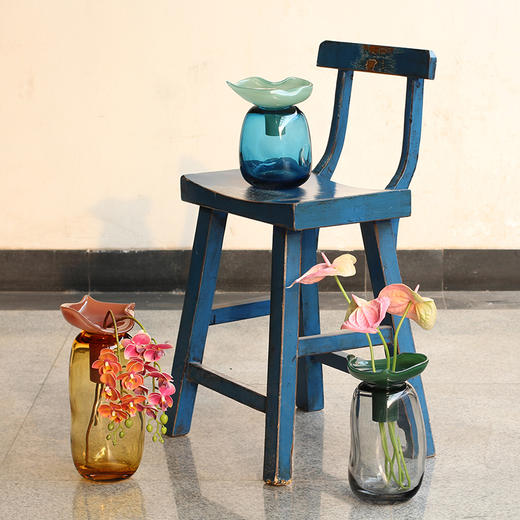 荷叶组合玻璃花瓶 商品图5