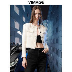  VIMAGE纬漫纪秋季新款时尚气质小香风短外套V1803428
