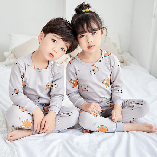 【甄选新疆长绒棉 透气舒适无束缚】儿童内衣套装纯棉宝宝长袖睡衣保暖秋衣秋裤男女中大童家居 服童装 商品图3
