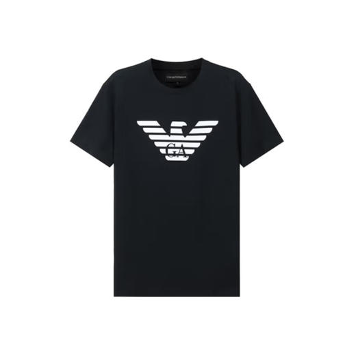 EMPORIO ARMANI 阿玛尼 男士棉质徽标印花圆领短袖T恤 墨绿色 8N1TN5 1JPZZ 0569 商品图0