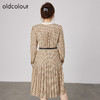 oldcolour2021秋商场同款法式气质长袖收腰连衣裙N32103247 商品缩略图3
