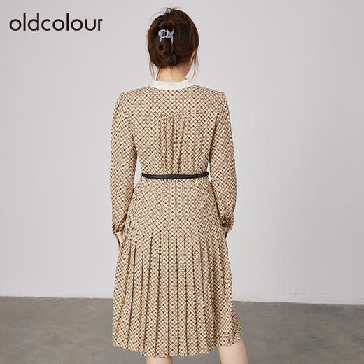 oldcolour2021秋商场同款法式气质长袖收腰连衣裙N32103247 商品图3