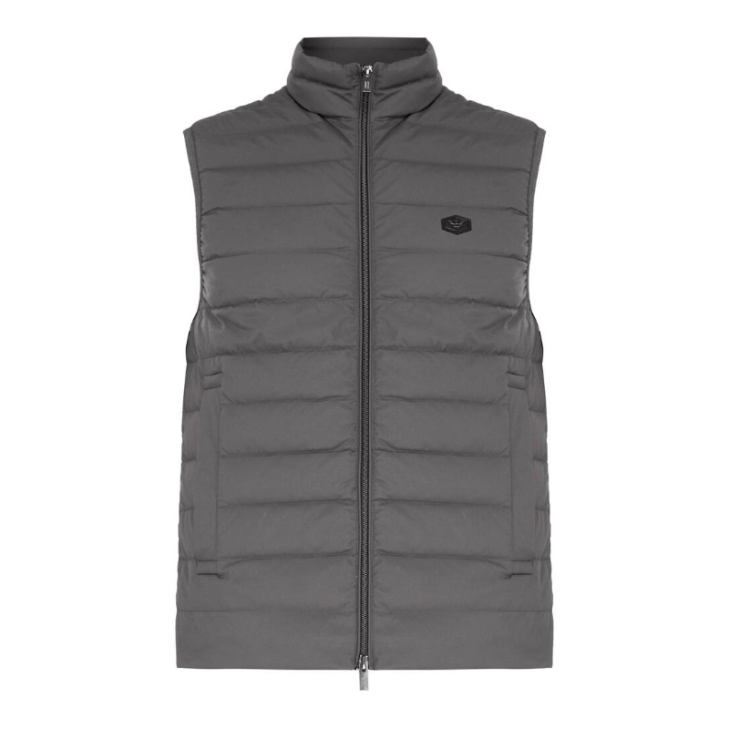 EMPORIO ARMANI 阿玛尼 男士徽标贴花羽绒马甲 灰色 8N1BQ1 1NLRZ 0633