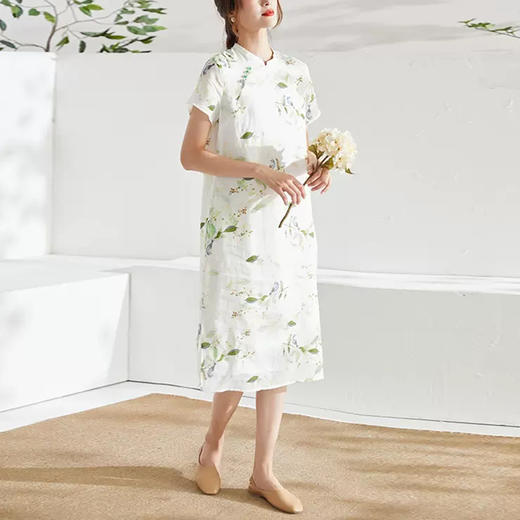 裁缝学苑AQ121 新款苎麻立领开衩连衣裙纸样旗袍裙子女装服装打版 商品图3