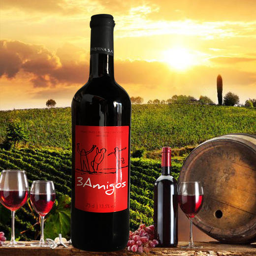 华喜好酒 三个朋友半干红葡萄酒 750ml 商品图4