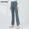oldcolour2021秋季商场同款时尚潮流水洗牛仔裤女N32113204 商品缩略图0