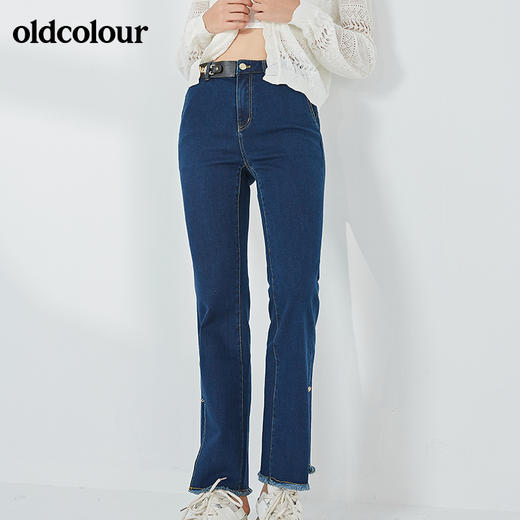 oldcolour2021秋季商场同款时尚潮流水洗牛仔裤女N32113204 商品图4