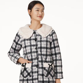都市丽人舒适外出女士加厚夹棉套装贝贝绒夹棉加厚家居服长袖睡衣LH21K9
