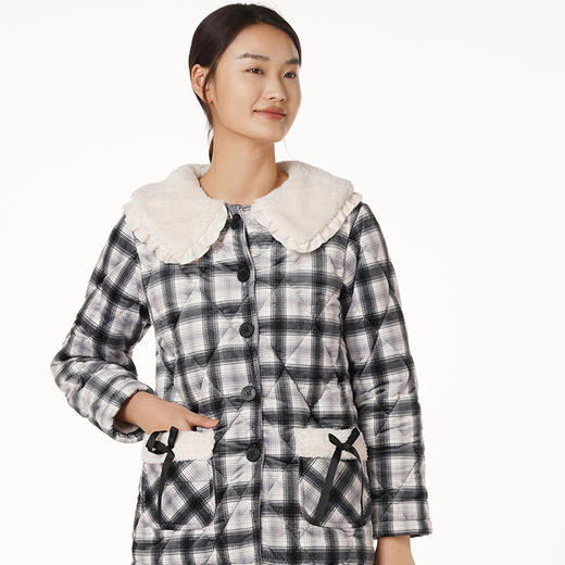 都市丽人舒适外出女士加厚夹棉套装贝贝绒夹棉加厚家居服长袖睡衣LH21K9 商品图0