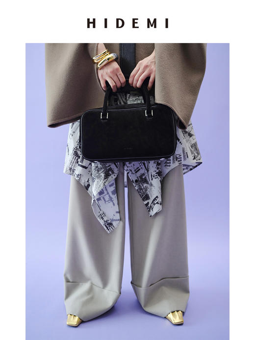 HIDEMI 麂皮波士顿双肩带小号 商品图3