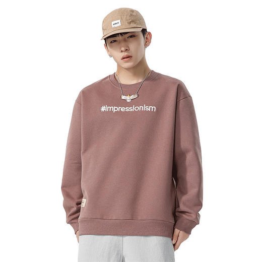 黛唯梵丨【朴实、简单】日系男女重磅卫衣，秋季新款宽松美式潮牌刺绣圆领卫衣 商品图4