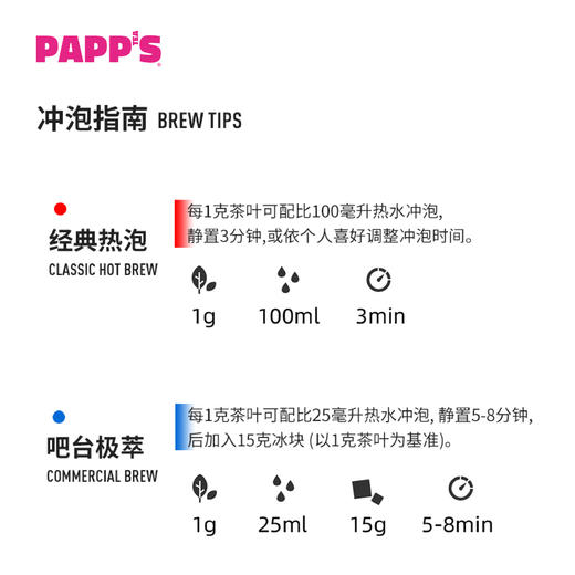 【散茶】PAPPS派帕斯精选16款原叶袋装散茶250克装 商品图3
