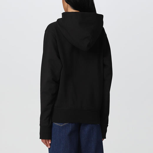 KENZO 高田贤三 女士棉质字母花刺绣徽标抽绳连帽长袖卫衣 黑色 FC62 SW015 4MF 99J 商品图2
