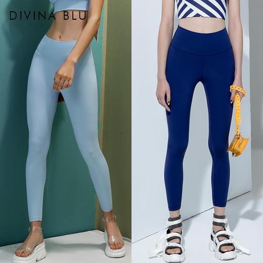 DIVINABLU伦敦系列瑜伽服跑步健身九分裤女弹力紧身高腰运动裤伦敦裸感九分裤14 商品图9